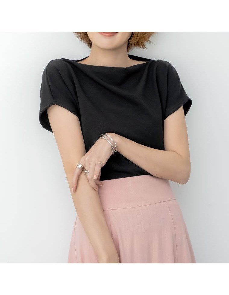 【リエディ/Re:EDIT】の冷感マシュマロカットソーTシャツ 人気、トレンドファッション・服の通販 founy(ファニー) 　ファッション　Fashion　レディースファッション　Fashion for Women　トップス・カットソー　Cut & Sew Tops　シャツ・ブラウス・オフィスカジュアル　Elegant Blouses & Button-Ups　ロングTシャツ・Tシャツ　Longline T-Shirts & Tees　カットソー・ベーシックTシャツ　Cut-and-Sewn Tops / Stretch Tees & Basics　おすすめ　Recommended / Our Picks　アシンメトリー　Asymmetrical Style　カットソー　Cut and Sewn Top　スリット　Slit, Slit Detail　フレア　Flare, Flared　ワンショル　One Shoulder, Asymmetrical　半袖　Short Sleeve, Half Sleeve　夏　Summer　 other-1|ID: prp329100004766511 ipo3291000000034513250