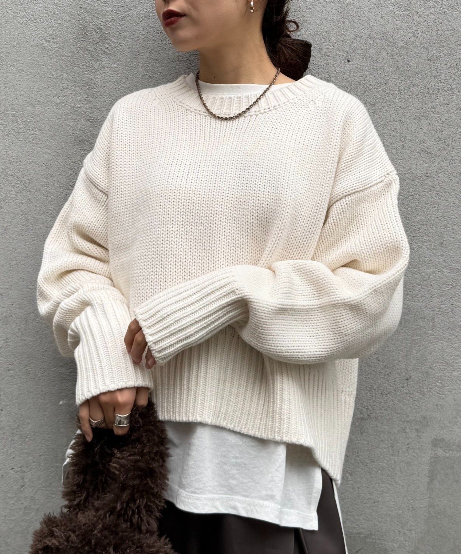 【チャオパニックティピー/CIAOPANIC TYPY】の【WEB限定】バックスリットメランジカラーニット インテリア・キッズ・メンズ・レディースファッション・服の通販 founy(ファニー) ファッション Fashion レディースファッション Fashion for Women トップス・カットソー Cut & Sew Tops ニット Knit Tops & Sweaters シンプル Simple, Minimal スリット Slit, Slit Detail タイトスカート Pencil Skirt, Tight Skirt デニム Denim, Jeans Material 定番 Standard, Basic Item ボトム Bottoms, Lower Wear メランジ Melange, Mixed Yarn ロング Long, Long-Length ワイド Wide, Wide Fit 再入荷 Restock / Back in Stock おすすめ Recommended / Our Picks オフホワイト|ID: prp329100004766811 ipo3291000000034883670