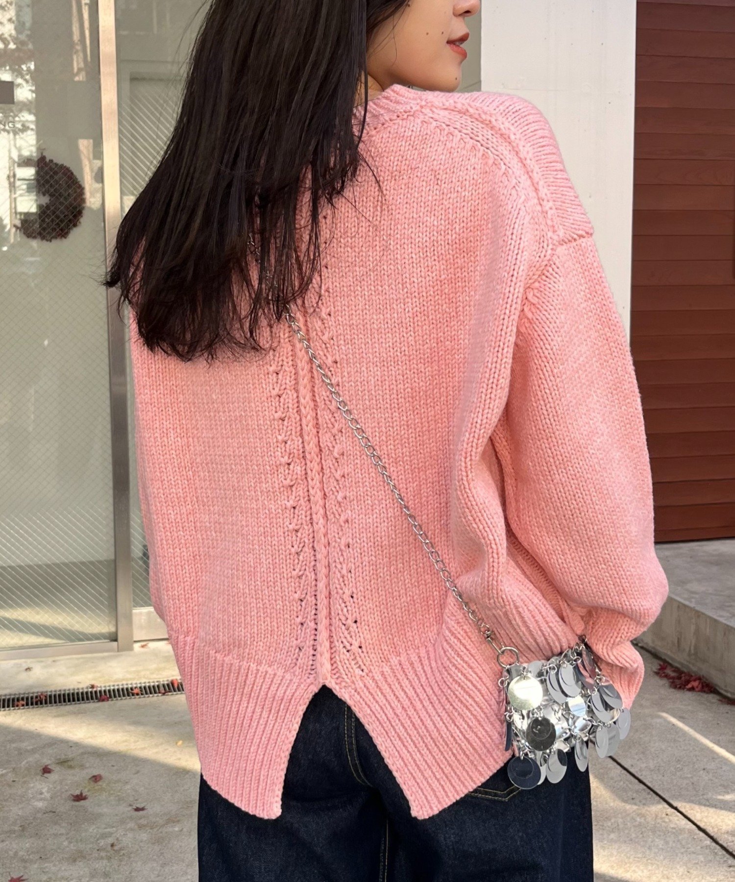 【チャオパニックティピー/CIAOPANIC TYPY】の【WEB限定】バックスリットメランジカラーニット インテリア・キッズ・メンズ・レディースファッション・服の通販 founy(ファニー) ファッション Fashion レディースファッション Fashion for Women トップス・カットソー Cut & Sew Tops ニット Knit Tops & Sweaters シンプル Simple, Minimal スリット Slit, Slit Detail タイトスカート Pencil Skirt, Tight Skirt デニム Denim, Jeans Material 定番 Standard, Basic Item ボトム Bottoms, Lower Wear メランジ Melange, Mixed Yarn ロング Long, Long-Length ワイド Wide, Wide Fit 再入荷 Restock / Back in Stock おすすめ Recommended / Our Picks ピンク|ID: prp329100004766811 ipo3291000000034883676