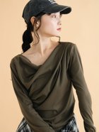 【エヘカソポ/ehka sopo】のドレープカットソー 人気、トレンドファッション・服の通販 founy(ファニー) ファッション Fashion レディースファッション Fashion for Women トップス・カットソー Cut & Sew Tops カットソー・ベーシックTシャツ Cut-and-Sewn Tops / Stretch Tees & Basics おすすめ Recommended / Our Picks アクセサリー Fashion Accessories カットソー Cut and Sewn Top ドレープ Drape, Draping Fabric フィット Fit, Slim Fit thumbnail カーキ|ID: prp329100004766820 ipo3291000000034577320