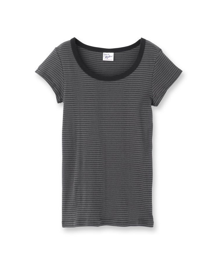 【ドレステリア/DRESSTERIOR】のRobert.P.Miller(ロベルト・ピー・ミラー)パネルリブボーダーUネックTシャツ インテリア・キッズ・メンズ・レディースファッション・服の通販 founy(ファニー) 　ファッション　Fashion　レディースファッション　Fashion for Women　トップス・カットソー　Cut & Sew Tops　シャツ・ブラウス・オフィスカジュアル　Elegant Blouses & Button-Ups　ロングTシャツ・Tシャツ　Longline T-Shirts & Tees　ベルト&ウエストマーク　Belts & Waist Accessories　インナー　Innerwear　フィット　Fit, Slim Fit　ブラック|ID: prp329100004766835 ipo3291000000034517148