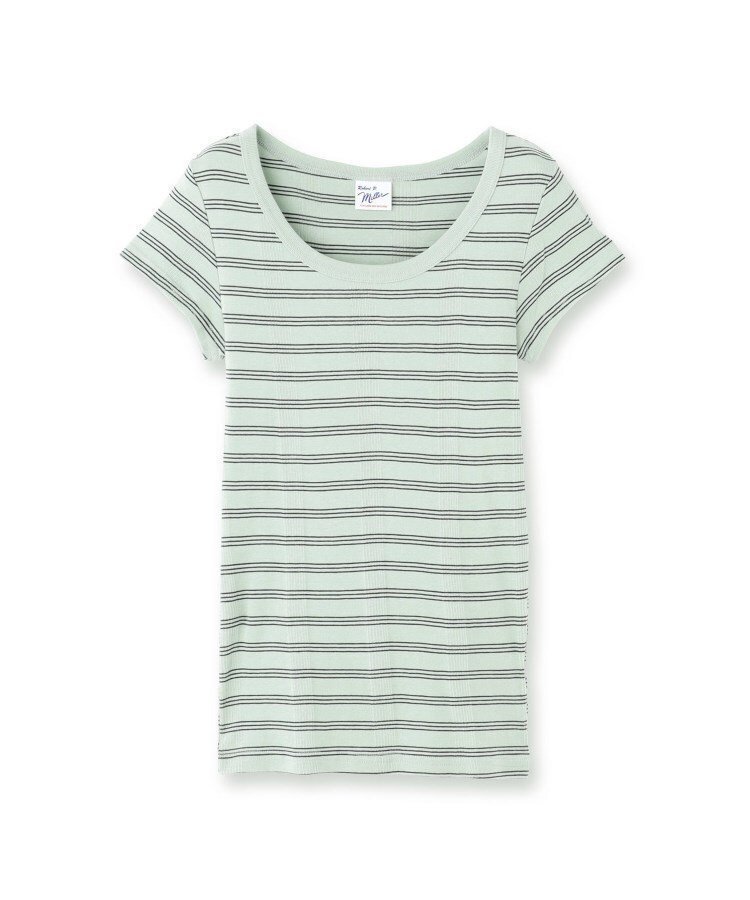【ドレステリア/DRESSTERIOR】のRobert.P.Miller(ロベルト・ピー・ミラー)パネルリブボーダーUネックTシャツ インテリア・キッズ・メンズ・レディースファッション・服の通販 founy(ファニー) 　ファッション　Fashion　レディースファッション　Fashion for Women　トップス・カットソー　Cut & Sew Tops　シャツ・ブラウス・オフィスカジュアル　Elegant Blouses & Button-Ups　ロングTシャツ・Tシャツ　Longline T-Shirts & Tees　ベルト&ウエストマーク　Belts & Waist Accessories　インナー　Innerwear　フィット　Fit, Slim Fit　ミントグリーン|ID: prp329100004766835 ipo3291000000034517151