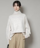 【ナノ ユニバース/nano universe】のタートルワイドシルエット圧縮ニット ライトベージュ1|ID:prp329100004766850