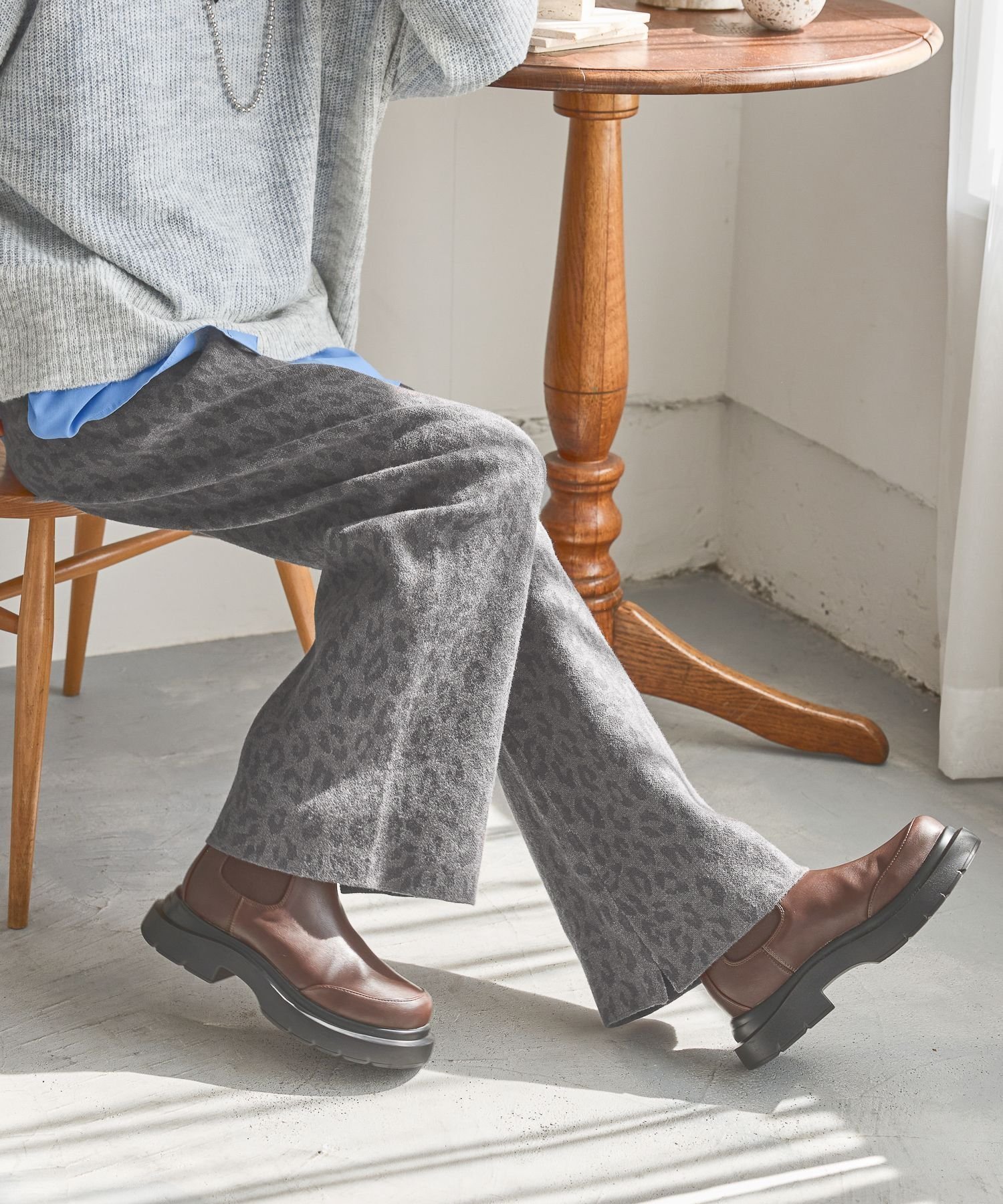 【ニコアンド/niko and】のなめらかタッチニットパンツ インテリア・キッズ・メンズ・レディースファッション・服の通販 founy(ファニー) 　ファッション　Fashion　レディースファッション　Fashion for Women　パンツ　Pants & Trousers　おすすめ　Recommended / Our Picks　なめらか　Smooth, Silky Texture　シンプル　Simple, Minimal　スリット　Slit, Slit Detail　ポケット　Pocket, Pocket Detail　リラックス　Relax, Relaxed Fit　人気　Popular, Best Seller　楽ちん　Easy Fit, Comfortable　無地　Plain, Solid Color　チャコールレオパード|ID: prp329100004766858 ipo3291000000035196128