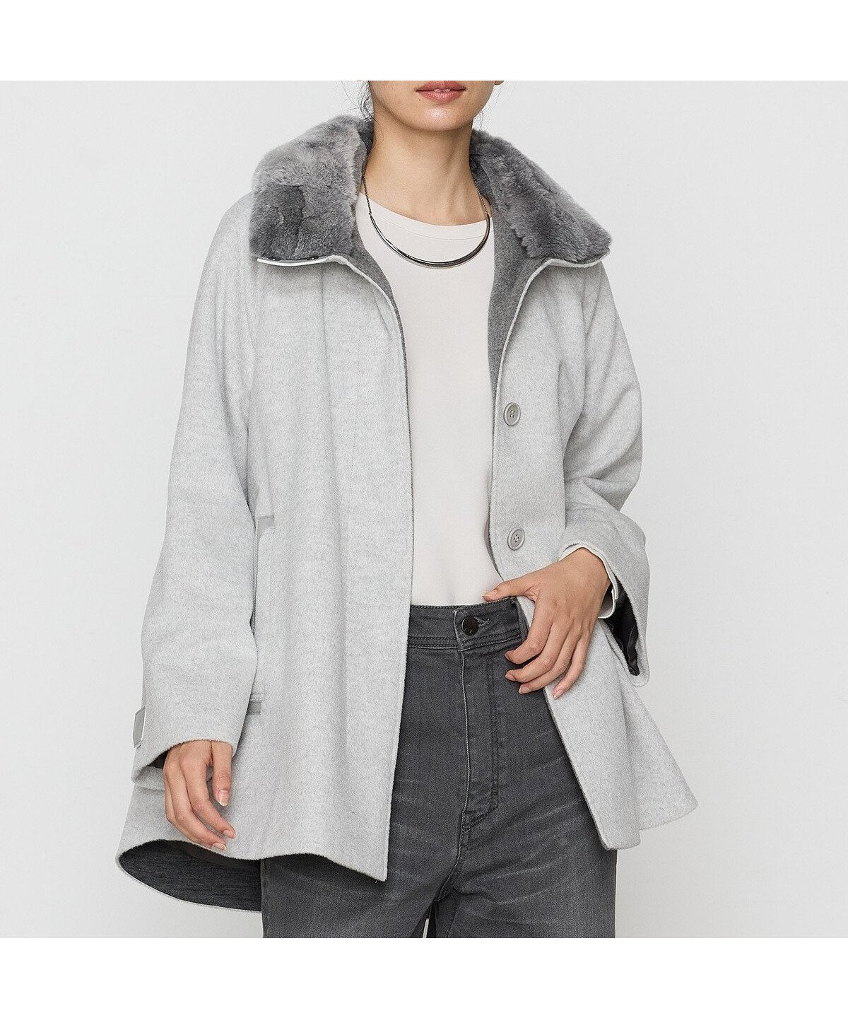 【コムサ/COMME CA】のアンゴラウール Aラインショートコート インテリア・キッズ・メンズ・レディースファッション・服の通販 founy(ファニー) 　ファッション　Fashion　レディースファッション　Fashion for Women　アウター　Coat / Outerwear Collection　コート・ロングコート・ピーコート　Long Coats, Peacoats & More　アンゴラ　Angora Knitwear　インナー　Innerwear　軽量　Lightweight, Ultra Light　ショート　Short, Short Length　スタンド　Stand Collar, Upright Stand　スリーブ　Sleeve, Long Sleeve / Short Sleeve　ドット　Polka Dot, Dot Pattern　ドレープ　Drape, Draping Fabric　定番　Standard, Basic Item　人気　Popular, Best Seller　フェミニン　Feminine, Girly　ポケット　Pocket, Pocket Detail　ワイド　Wide, Wide Fit　エレガント 上品　Elegant　03:トップスノー|ID: prp329100004766887 ipo3291000000034518453