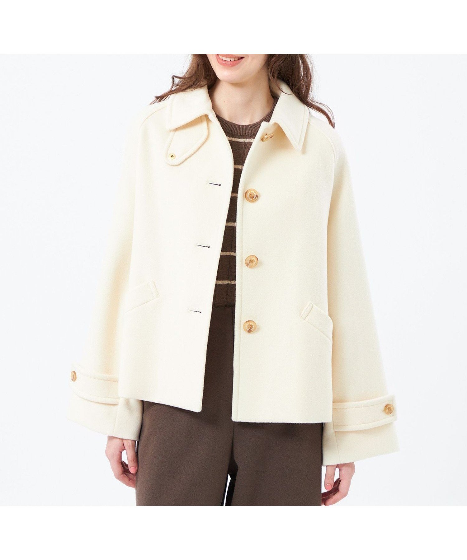 【マッキントッシュ フィロソフィー/MACKINTOSH PHILOSOPHY】の【WELBURY SHORT(ウェルベリーショート)】ウールメルトン インテリア・キッズ・メンズ・レディースファッション・服の通販 founy(ファニー) 　ファッション　Fashion　レディースファッション　Fashion for Women　秋　Autumn　コンパクト　Compact, Small Size　ショート　Short, Short Length　人気　Popular, Best Seller　バランス　Balance, Style Balance　ファブリック　Fabric, Textile　フォルム　Silhouette, Form　フラップ　Flap, Flap Pocket　フロント　Front, Front Design　メルトン　Melton, Heavy Wool　冬　Winter / This Winter　おすすめ　Recommended / Our Picks　オフホワイト|ID: prp329100004766888 ipo3291000000034518490