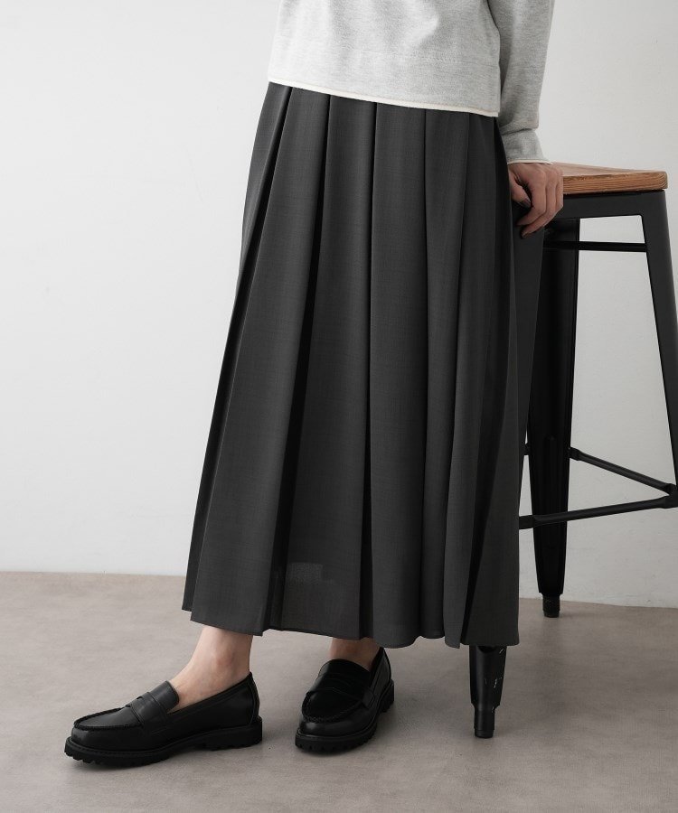 【デッサン/Dessin】の【洗える】ボックスプリーツスカート インテリア・キッズ・メンズ・レディースファッション・服の通販 founy(ファニー) 　ファッション　Fashion　レディースファッション　Fashion for Women　スカート　Skirts　プリーツスカート / 上品フェミニンスタイル　Pleated Skirts　洗える　Machine Washable　軽量　Lightweight, Ultra Light　ショート　Short, Short Length　スウェット / スエット　Sweatshirt, Sweatwear　スマート　Smart, Elegant　タイツ　Tights, Legwear　ダウン　Down, Puffer　プリーツ　Pleats, Pleated　ボックス　Boxy, Box Shape　ポケット　Pocket, Pocket Detail　ロング　Long, Long-Length　A/W・秋冬　Autumn/Winter　チャコールグレー|ID: prp329100004766905 ipo3291000000034518779