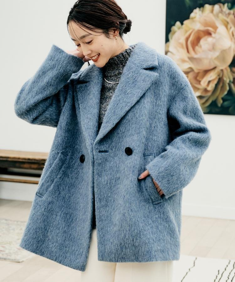 【アンタイトル/UNTITLED】の【エレガントジャケット/アウター】イタリアンシャギーPコート インテリア・キッズ・メンズ・レディースファッション・服の通販 founy(ファニー) 　ファッション　Fashion　レディースファッション　Fashion for Women　アウター　Coat / Outerwear Collection　コート・ロングコート・ピーコート　Long Coats, Peacoats & More　レディースジャケット・軽アウター　Jackets　Pコート　Pea Coats　おすすめ　Recommended / Our Picks　エレガント 上品　Elegant　ショルダー　Shoulder, Shoulder Strap　スマート　Smart, Elegant　ドロップ　Drop Shoulder, Dropped Style　プリーツ　Pleats, Pleated　ポケット　Pocket, Pocket Detail　メランジ　Melange, Mixed Yarn　ラグジュアリー　Luxury, Elegant　リラックス　Relax, Relaxed Fit　ブルー|ID: prp329100004766911 ipo3291000000034518904