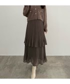 【ジュノア/JUNOAH】のCENEA (薄手)金ボタンシャギーニットカーディガン+プリーツスカートset ブラウン|ID: prp329100004766935 ipo3291000000034780843