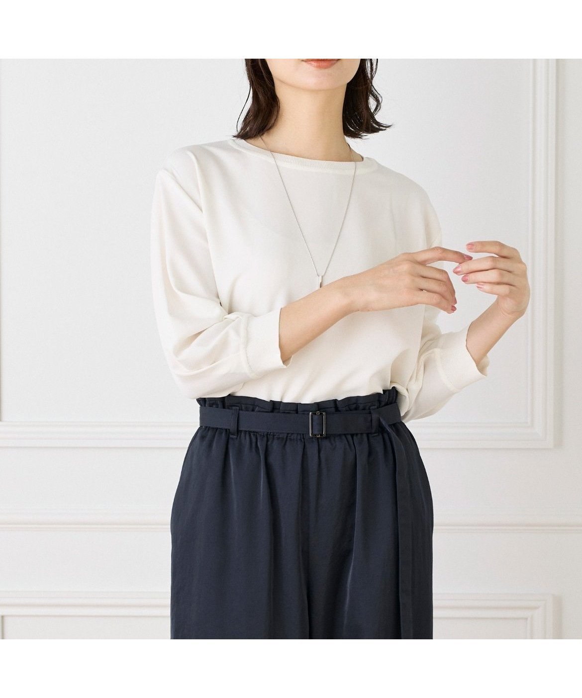 【イネド/INED】の異素材リブ 七分袖プルオーバー インテリア・キッズ・メンズ・レディースファッション・服の通販 founy(ファニー) 　ファッション　Fashion　レディースファッション　Fashion for Women　トップス・カットソー　Cut & Sew Tops　カジュアルプルオーバー・ニットトップス　Pullovers & Knit Tops / Casual Pullovers　ジャケット　Jacket, Outerwear　スマート　Smart, Elegant　スリット　Slit, Slit Detail　バランス　Balance, Style Balance　ビンテージ　Vintage, Retro Style　オフホワイト|ID: prp329100004766938 ipo3291000000034519238