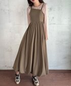 【ジュノア/JUNOAH】のアシメストラップバルーンキャミワンピース グレージュ|ID: prp329100004766950 ipo3291000000034519452