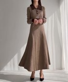 【ジュノア/JUNOAH】の千鳥チェックビジュー釦ニットワンピース 人気、トレンドファッション・服の通販 founy(ファニー) ファッション Fashion レディースファッション Fashion for Women ワンピース Dresses ニットワンピース Knit Dresses thumbnail ブラウン|ID: prp329100004766956 ipo3291000000034519476