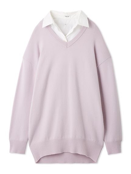 【フレイ アイディー/FRAY I.D】のレイヤードシャツカラーウールワンピース インテリア・キッズ・メンズ・レディースファッション・服の通販 founy(ファニー) 　ファッション　Fashion　レディースファッション　Fashion for Women　ワンピース　Dresses　おすすめ　Recommended / Our Picks　なめらか　Smooth, Silky Texture　ストライプ　Stripe, Striped Pattern　スマート　Smart, Elegant　ソックス　Socks, Hosiery　トレンド　Trend, Trending Now　バランス　Balance, Style Balance　PNK[066]|ID: prp329100004766967 ipo3291000000034519585