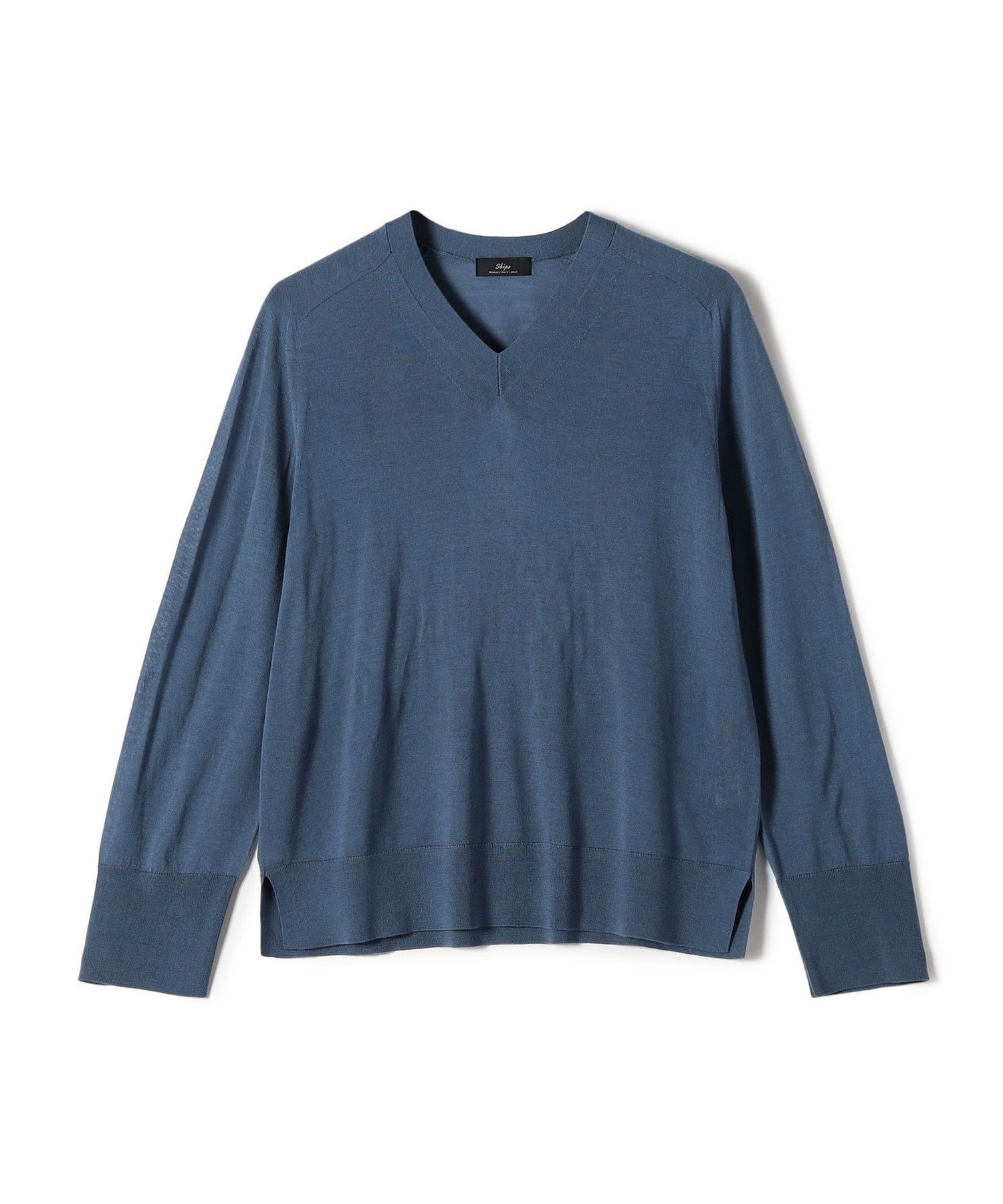 【シップス フォー ウィメン/SHIPS】のSHIPS Primary Navy Label 18G ZEGNA Vネック ニット インテリア・キッズ・メンズ・レディースファッション・服の通販 founy(ファニー) 　ファッション　Fashion　レディースファッション　Fashion for Women　トップス・カットソー　Cut & Sew Tops　ニット　Knit Tops & Sweaters　Vネックトップス　V-Neck Tops / V-Cut Neckline Shirts　イタリア　Italy　ベーシック　Basic, Essential　エレガント 上品　Elegant　春　Spring　ブルー|ID: prp329100004766969 ipo3291000000034519596
