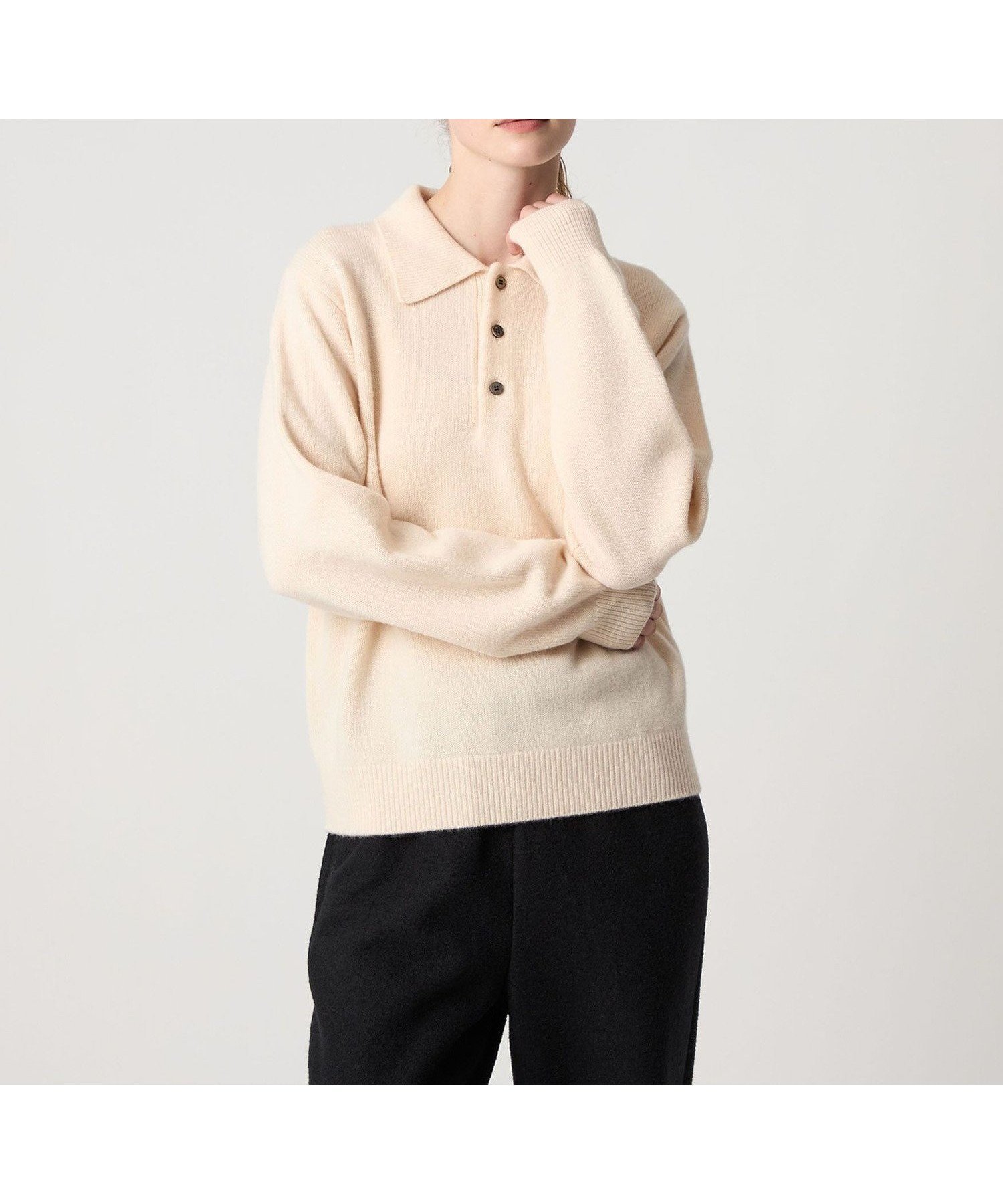 【ビューティ&ユース ユナイテッドアローズ/BEAUTY&YOUTH / UNITED ARROWS】のSteven Alan ウール カシミヤ ポロニット インテリア・キッズ・メンズ・レディースファッション・服の通販 founy(ファニー) ファッション Fashion レディースファッション Fashion for Women トップス・カットソー Cut & Sew Tops ニット Knit Tops & Sweaters スラックス Slacks, Dress Pants タイトスカート Pencil Skirt, Tight Skirt フィット Fit, Slim Fit ベーシック Basic, Essential リラックス Relax, Relaxed Fit エレガント 上品 Elegant OFF WHITE|ID: prp329100004767015 ipo3291000000034795117