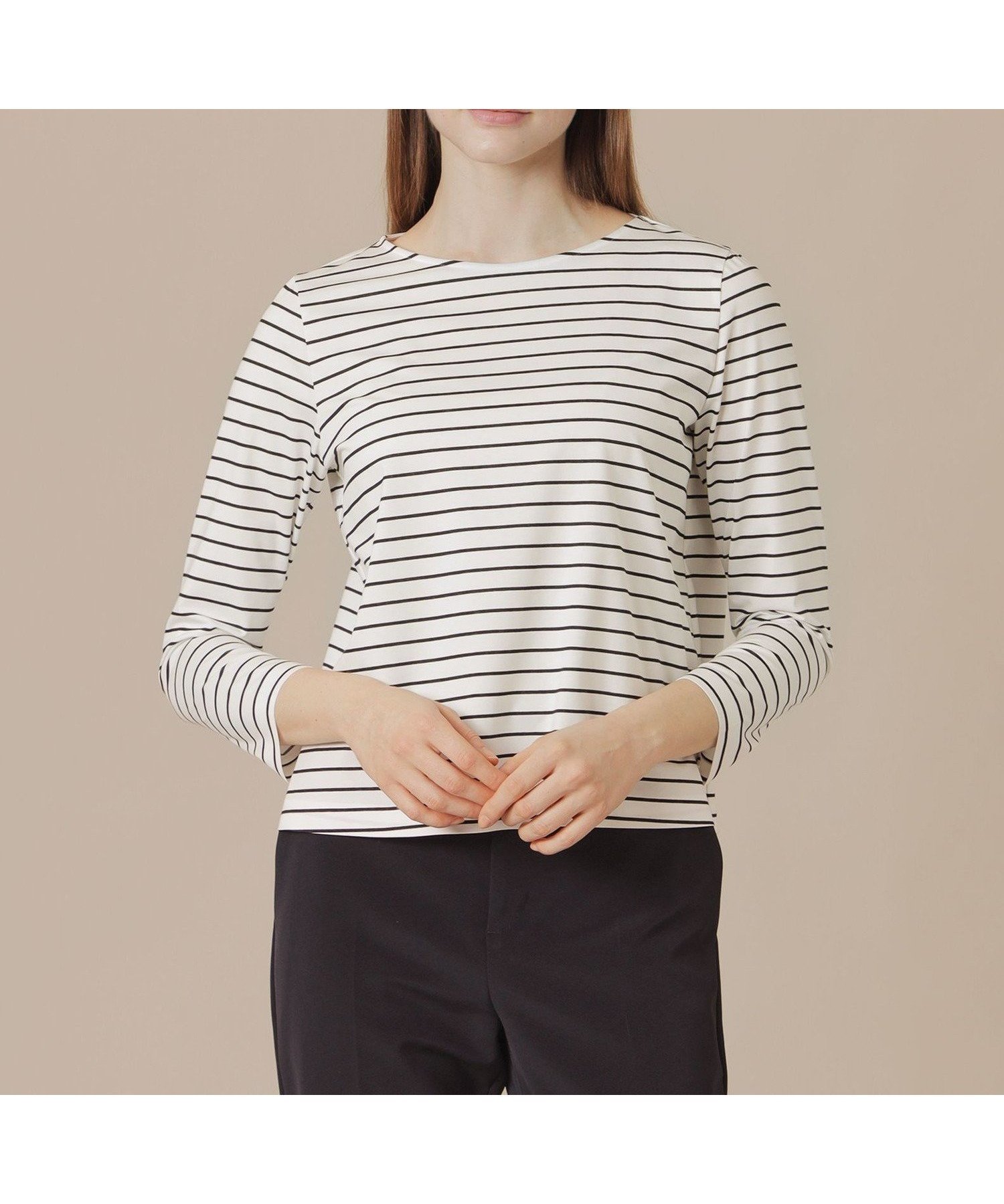 【マッキントッシュ ロンドン/MACKINTOSH LONDON】のプレーティング天竺ボーダープルオーバー 人気、トレンドファッション・服の通販 founy(ファニー) 　ファッション　Fashion　レディースファッション　Fashion for Women　トップス・カットソー　Cut & Sew Tops　カジュアルプルオーバー・ニットトップス　Pullovers & Knit Tops / Casual Pullovers　ウォッシャブル　Machine Washable　エレガント 上品　Elegant　ボーダー　Border, Stripe　夏　Summer　春　Spring　無地　Plain, Solid Color　秋　Autumn　 other-1|ID: prp329100004767021 ipo3291000000034520471