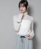 【ナノ ユニバース/nano universe】の梨地シアータートルカットトップス オフホワイト1|ID:prp329100004767049