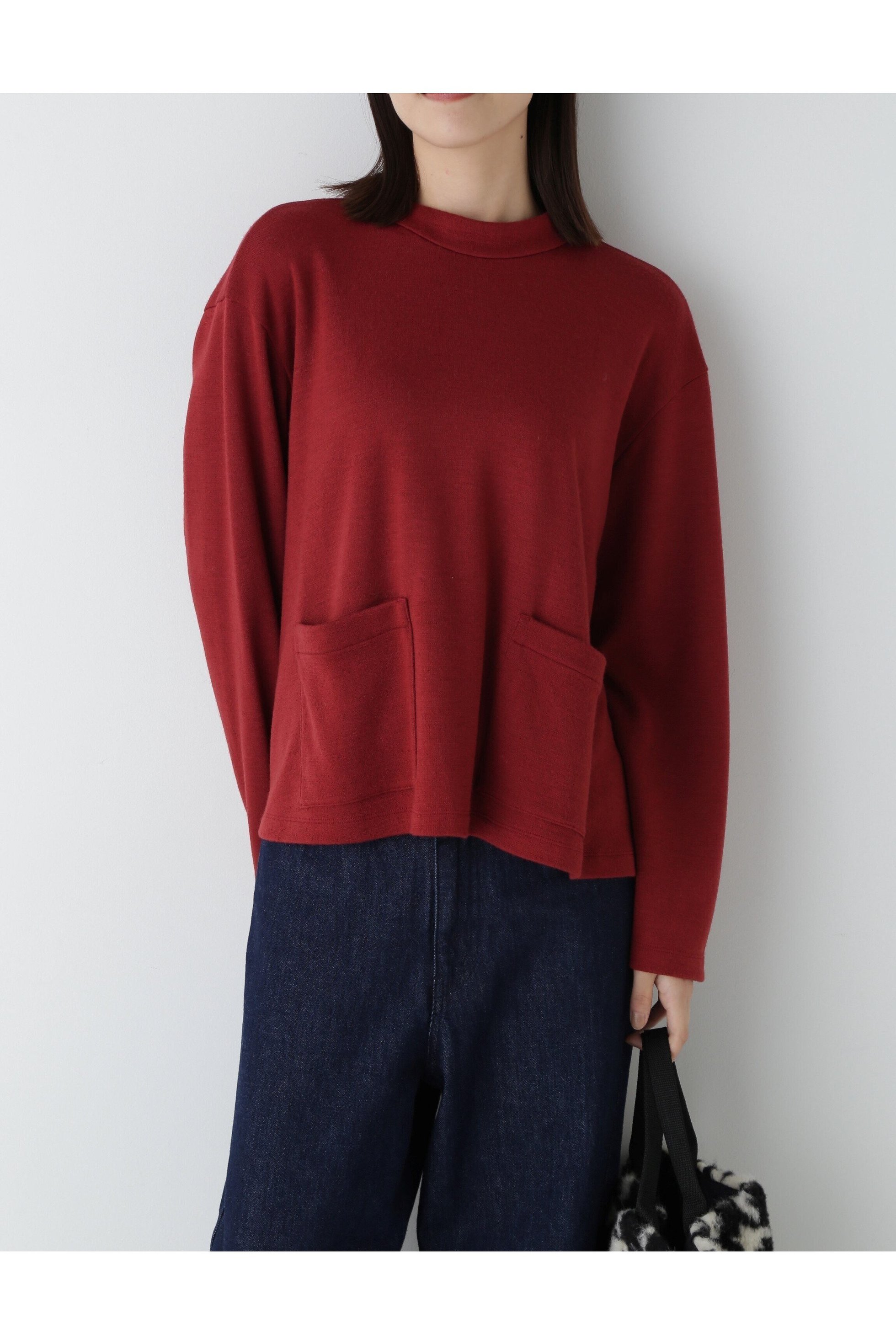 【ヒューマンウーマン/HUMAN WOMAN】のエアーポンチプルオーバー インテリア・キッズ・メンズ・レディースファッション・服の通販 founy(ファニー) ファッション Fashion レディースファッション Fashion for Women トップス・カットソー Cut & Sew Tops カジュアルプルオーバー・ニットトップス Pullovers & Knit Tops / Casual Pullovers おすすめ Recommended / Our Picks スタンダード Standard, Basic スタンド Stand Collar, Upright Stand デニム Denim, Jeans Material ボトム Bottoms, Lower Wear ポケット Pocket, Pocket Detail レッド|ID: prp329100004767073 ipo3291000000034658650