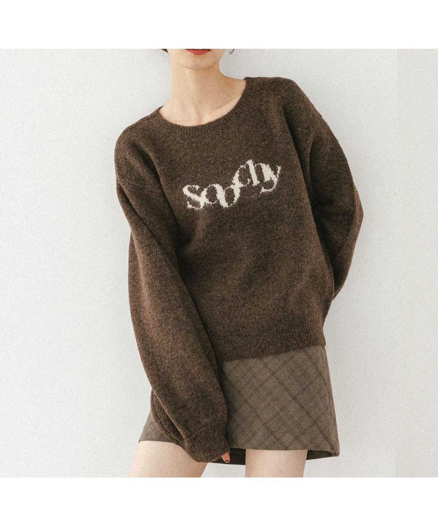 【ヘザー/Heather】のジャガードロゴニット インテリア・キッズ・メンズ・レディースファッション・服の通販 founy(ファニー) 　ファッション　Fashion　レディースファッション　Fashion for Women　トップス・カットソー　Cut & Sew Tops　ニット　Knit Tops & Sweaters　おすすめ　Recommended / Our Picks　ボトム　Bottoms, Lower Wear　ルーズ　Loose, Oversized　人気　Popular, Best Seller　今季　This Season, Current Season　定番　Standard, Basic Item　A/W・秋冬　Autumn/Winter　ブラウン|ID: prp329100004767090 ipo3291000000034521569