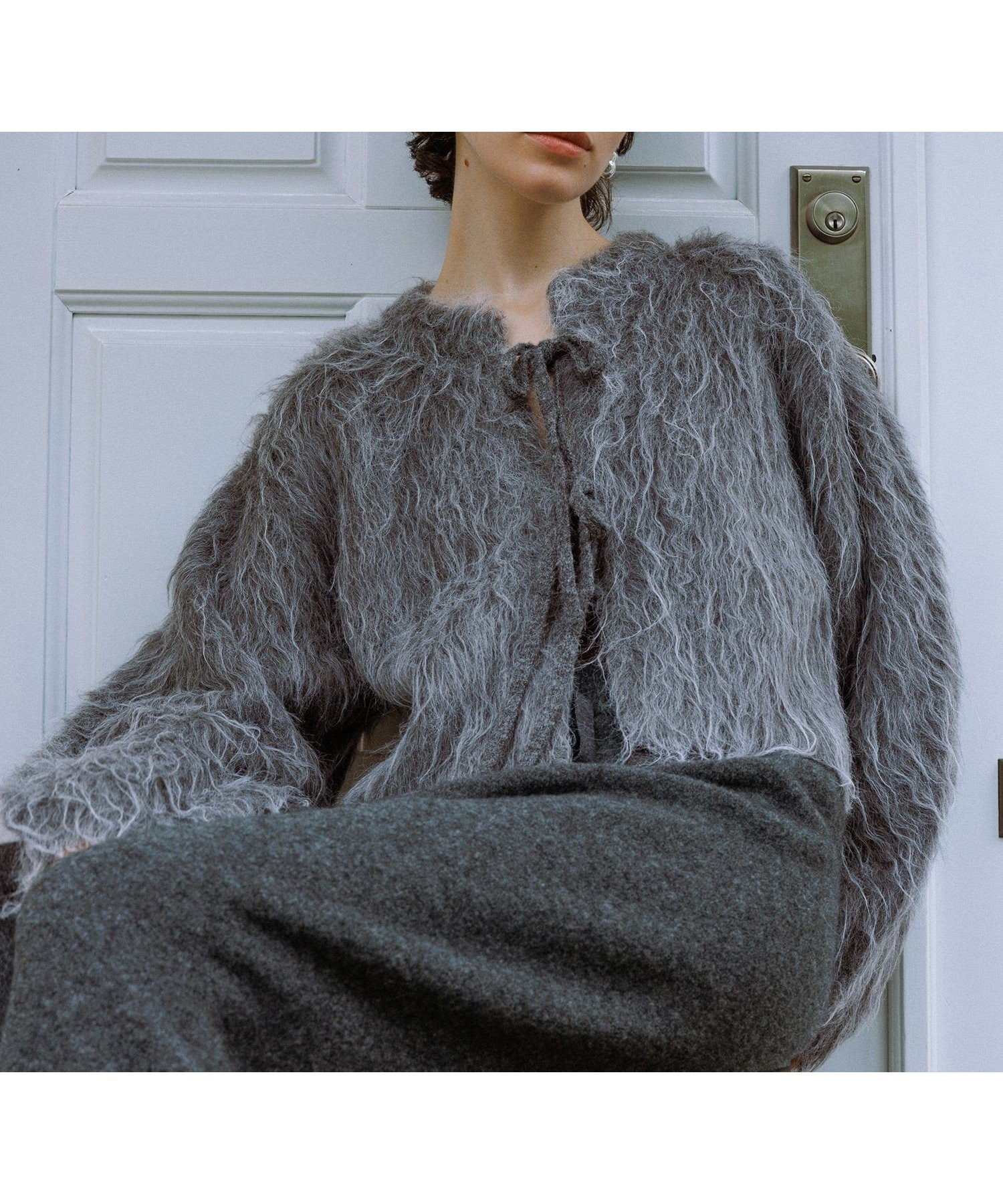 【アダム エ ロペ/ADAM ET ROPE'】のアルパカフラッフィーカーディガン インテリア・キッズ・メンズ・レディースファッション・服の通販 founy(ファニー) ファッション Fashion レディースファッション Fashion for Women トップス・カットソー Cut & Sew Tops カーディガン・羽織り Layered Style Cardigans インナー Innerwear カーディガン Cardigan, Knitwear コンパクト Compact, Small Size 軽量 Lightweight, Ultra Light タートル Turtleneck, Turtle Collar フォルム Silhouette, Form ポケット Pocket, Pocket Detail リボン Ribbon, Bow ワイド Wide, Wide Fit 2025年 2025 2025-2026秋冬・A/W Autumn/Winter 2025–26 AW25–26 チャコール(06)|ID: prp329100004767099 ipo3291000000034648209