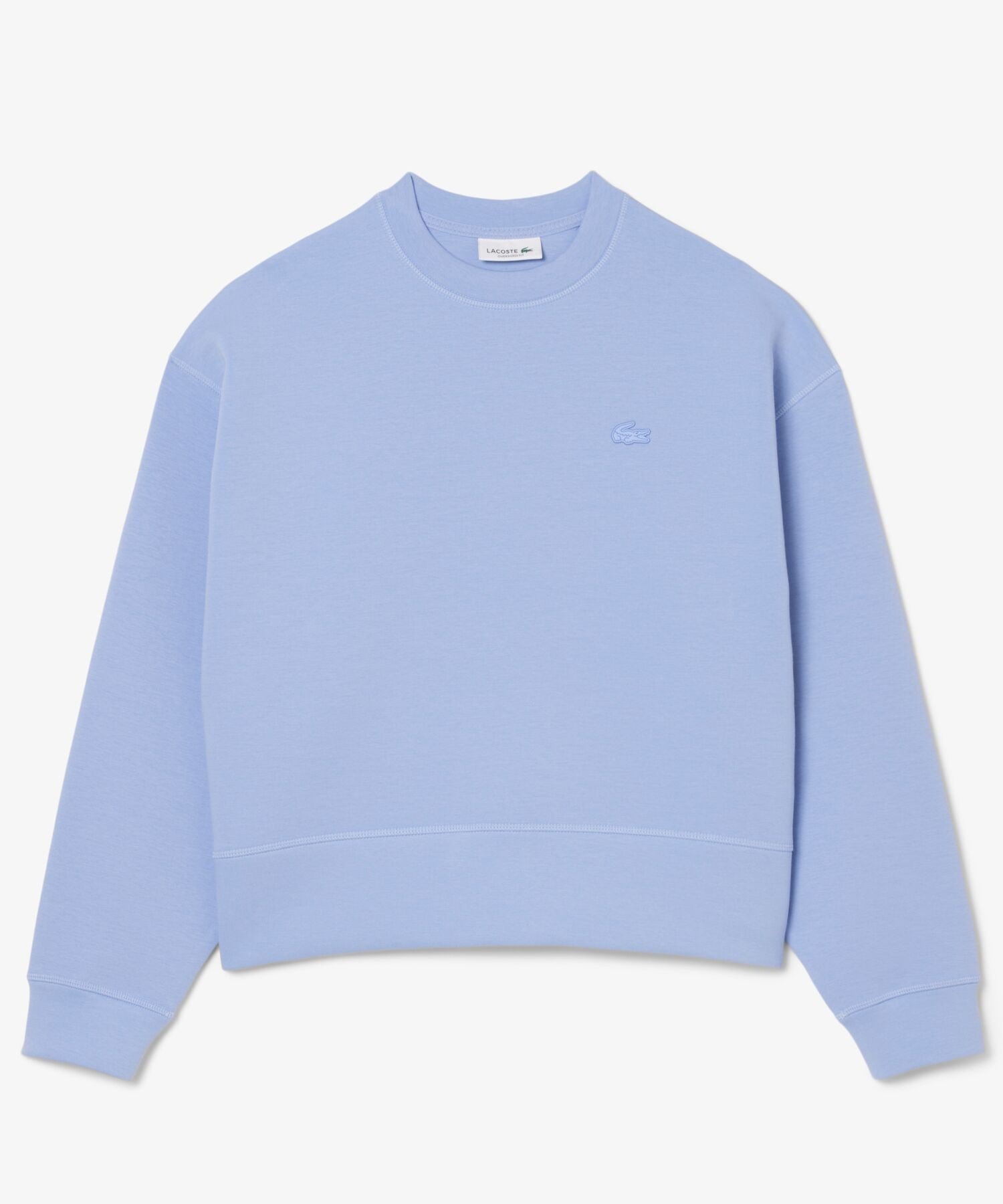 【ラコステ/LACOSTE】のクロップド丈 オーバーサイズクルーネックスウェット トレーナー 人気、トレンドファッション・服の通販 founy(ファニー) 　ファッション　Fashion　レディースファッション　Fashion for Women　トップス・カットソー　Cut & Sew Tops　レディースパーカー・カジュアルフーディー　Casual Hoodies & Sweatshirts　スウェット・クルーネックトップス　Sweatshirts & Crewnecks / Relaxed Fit Sweat Tops　クロップド　Cropped, Short Length　シンプル　Simple, Minimal　スウェット / スエット　Sweatshirt, Sweatwear　セットアップ　Set-Up, Coordinated Outfit　トレーナー　Sweatshirt, Trainer　ラバー　Rubber, Rubber Sole　ワイド　Wide, Wide Fit　 other-1|ID: prp329100004767131 ipo3291000000034626104