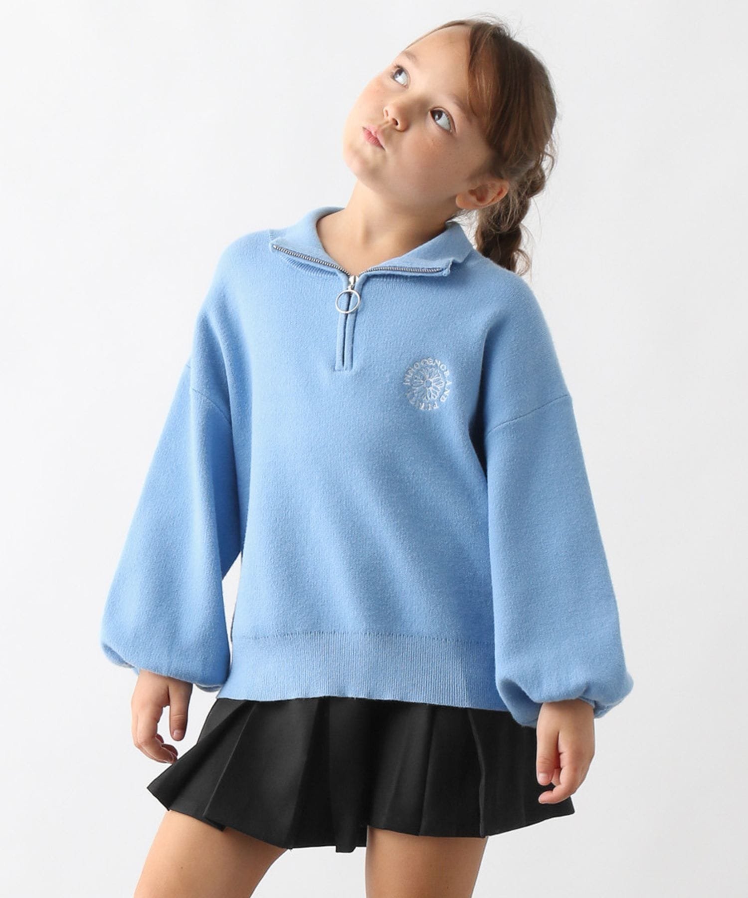 【グローバルワーク/GLOBAL WORK / KIDS】のメルティハーフZIPニットプルオーバー/キッズ/593432 インテリア・キッズ・メンズ・レディースファッション・服の通販 founy(ファニー) 　ファッション　Fashion　キッズファッション　Fashion for Kids　トップス・カットソー　Cut & Sew Tops　ガーリー　Girly, Feminine Style　ワンポイント　One Point, Statement Accent　人気　Popular, Best Seller　サックス81|ID: prp329100004767178 ipo3291000000034731385