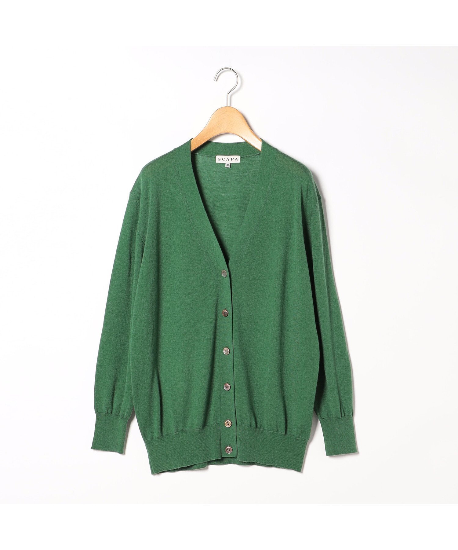 【スキャパ/SCAPA】のカシウールニットVネックカーディガン インテリア・キッズ・メンズ・レディースファッション・服の通販 founy(ファニー) 　ファッション　Fashion　レディースファッション　Fashion for Women　トップス・カットソー　Cut & Sew Tops　ニット　Knit Tops & Sweaters　カーディガン・羽織り　Layered Style Cardigans　Vネックトップス　V-Neck Tops / V-Cut Neckline Shirts　カーディガン　Cardigan, Knitwear　シンプル　Simple, Minimal　ライトグリーン|ID: prp329100004767220 ipo3291000000034523553
