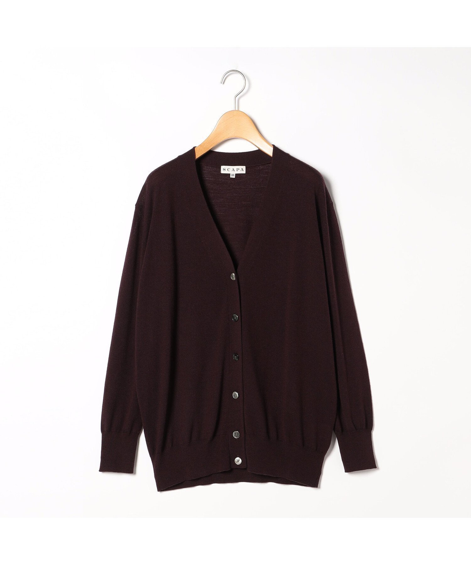 【スキャパ/SCAPA】のカシウールニットVネックカーディガン インテリア・キッズ・メンズ・レディースファッション・服の通販 founy(ファニー) 　ファッション　Fashion　レディースファッション　Fashion for Women　トップス・カットソー　Cut & Sew Tops　ニット　Knit Tops & Sweaters　カーディガン・羽織り　Layered Style Cardigans　Vネックトップス　V-Neck Tops / V-Cut Neckline Shirts　カーディガン　Cardigan, Knitwear　シンプル　Simple, Minimal　ダークブラウン|ID: prp329100004767220 ipo3291000000034523555