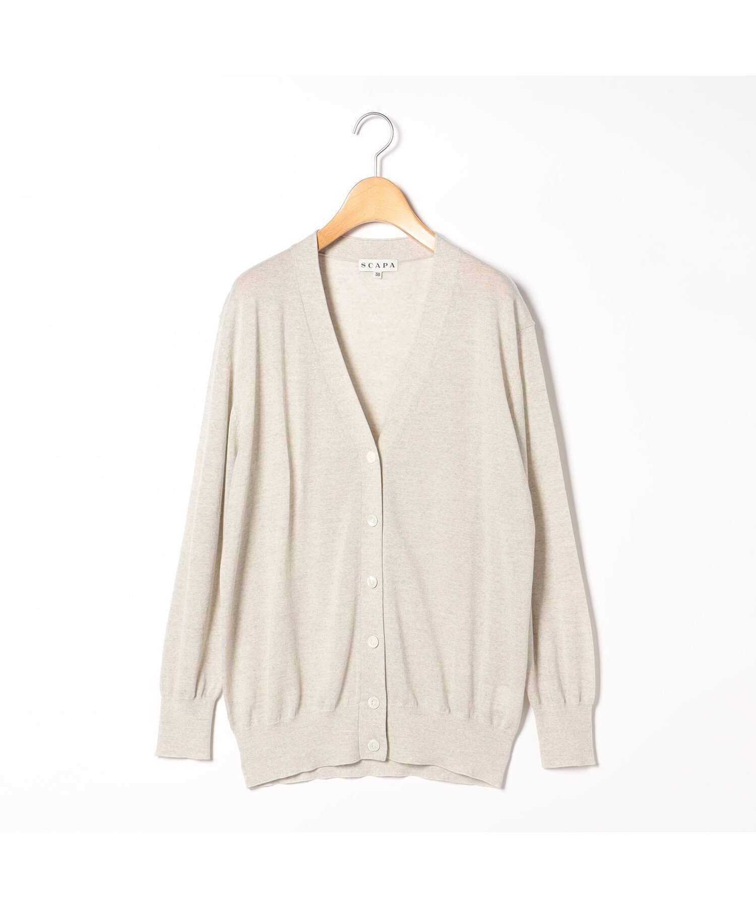 【スキャパ/SCAPA】のカシウールニットVネックカーディガン インテリア・キッズ・メンズ・レディースファッション・服の通販 founy(ファニー) 　ファッション　Fashion　レディースファッション　Fashion for Women　トップス・カットソー　Cut & Sew Tops　ニット　Knit Tops & Sweaters　カーディガン・羽織り　Layered Style Cardigans　Vネックトップス　V-Neck Tops / V-Cut Neckline Shirts　カーディガン　Cardigan, Knitwear　シンプル　Simple, Minimal　グレーベージュ|ID: prp329100004767220 ipo3291000000034523556