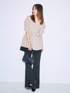 【フレイ アイディー/FRAY I.D】の【ONLINE限定】ペプラムニット フロントスリットストレッチパンツセットアップ/ウォッシャブル BEG[037]|ID: prp329100004767279 ipo3291000000034524125