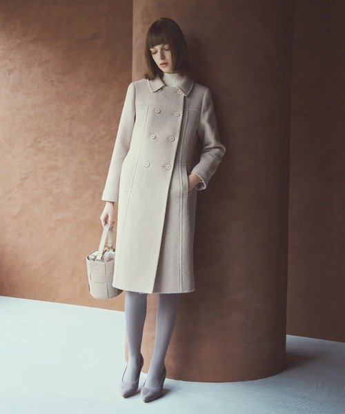 【ストロベリーフィールズ/STRAWBERRY FIELDS】のダブル釦ロングコート インテリア・キッズ・メンズ・レディースファッション・服の通販 founy(ファニー) 　ファッション　Fashion　レディースファッション　Fashion for Women　アウター　Coat / Outerwear Collection　コート・ロングコート・ピーコート　Long Coats, Peacoats & More　ダブル　Double, Double-Breasted　ロング　Long, Long-Length　ベージュ|ID: prp329100004767601 ipo3291000000034527390