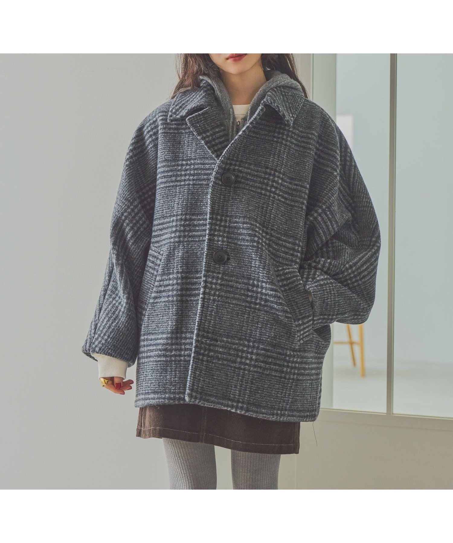 【ニコアンド/niko and】のライトモッサドルマンジャケットコート インテリア・キッズ・メンズ・レディースファッション・服の通販 founy(ファニー) 　ファッション　Fashion　レディースファッション　Fashion for Women　アウター　Coat / Outerwear Collection　コート・ロングコート・ピーコート　Long Coats, Peacoats & More　レディースジャケット・軽アウター　Jackets　おすすめ　Recommended / Our Picks　インナー　Innerwear　ジャケット　Jacket, Outerwear　チェック　Check, Plaid, Tartan　プリーツ　Pleats, Pleated　リブニット　Rib Knit, Ribbed Knit　今季　This Season, Current Season　定番　Standard, Basic Item　軽量　Lightweight, Ultra Light　チャコール|ID: prp329100004767666 ipo3291000000034528371
