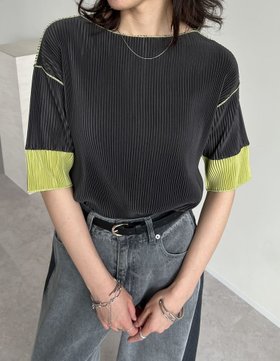 【リエディ/Re:EDIT】のプリーツ袖配色クルーネックトップス 人気、トレンドファッション・服の通販 founy(ファニー) ファッション Fashion レディースファッション Fashion for Women トップス・カットソー Cut & Sew Tops おすすめ Recommended / Our Picks スラックス Slacks, Dress Pants フィット Fit, Slim Fit フェミニン Feminine, Girly プリーツ Pleats, Pleated |ID:prp329100004767671