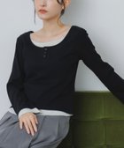【レトロガール/RETRO GIRL】のレイヤード風テレコCT 人気、トレンドファッション・服の通販 founy(ファニー) ファッション Fashion レディースファッション Fashion for Women アウター Coat / Outerwear Collection インナー Innerwear シンプル Simple, Minimal スリーブ Sleeve, Long Sleeve / Short Sleeve テレコ Ribbed, Rib Stitch トレンド Trend, Trending Now フレア Flare, Flared ベーシック Basic, Essential ボトム Bottoms, Lower Wear 秋 Autumn thumbnail ブラック|ID: prp329100004767734 ipo3291000000034529428