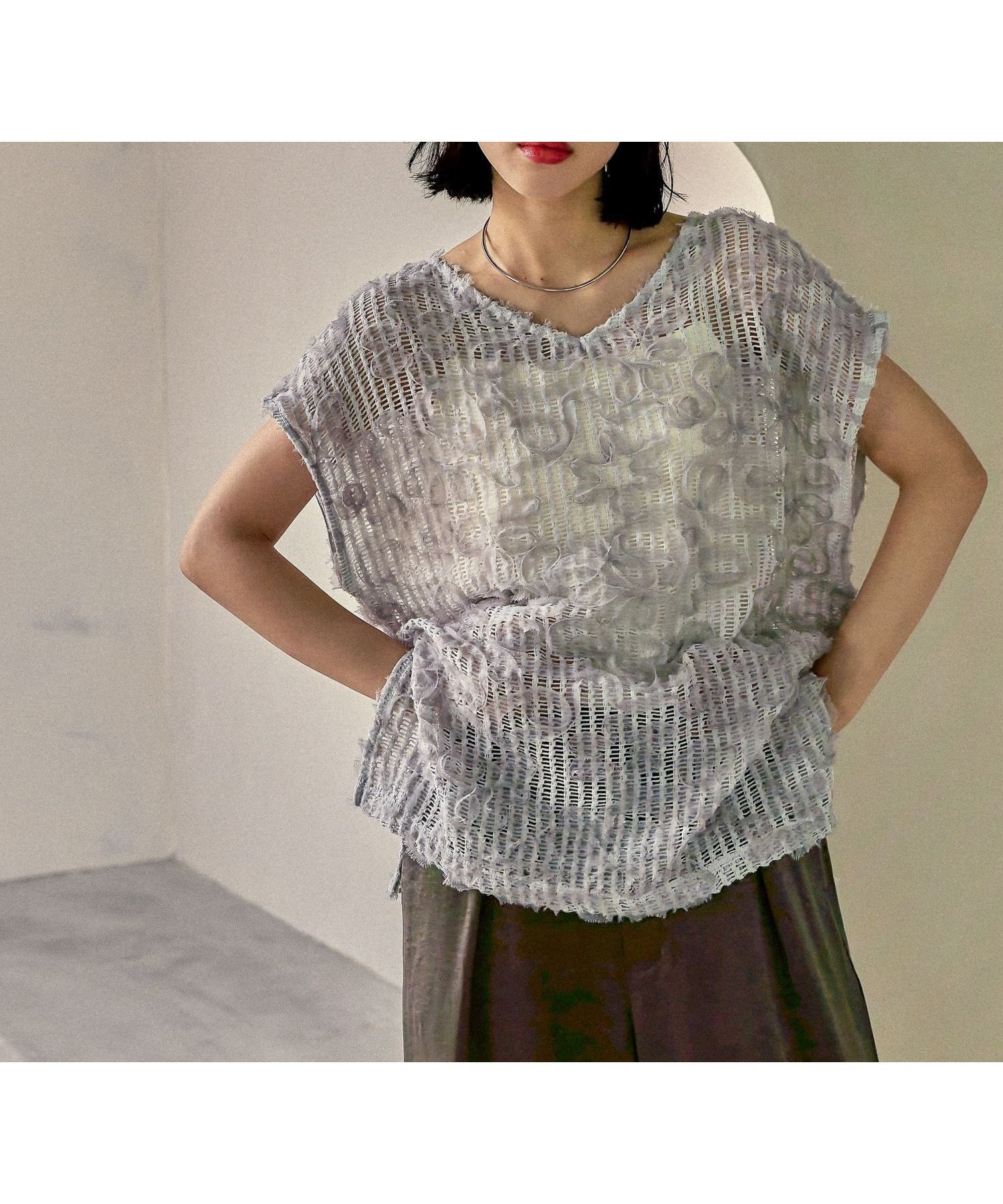 【レプシィム ローリーズファーム/LEPSIM LOWRYS FARM】のニュアンス柄レーシーフレンチスリーブ 人気、トレンドファッション・服の通販 founy(ファニー) 　ファッション　Fashion　レディースファッション　Fashion for Women　おすすめ　Recommended / Our Picks　スリーブ　Sleeve, Long Sleeve / Short Sleeve　デコルテ　Décolleté, Neckline　デニム　Denim, Jeans Material　フレンチ　French, French Style　ボトム　Bottoms, Lower Wear　人気　Popular, Best Seller　 other-1|ID: prp329100004767747 ipo3291000000034529650