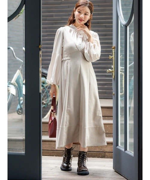 【ルディックパーク/LUDIC PARK】のバックリボンスエードポンチジャンパースカート インテリア・キッズ・メンズ・レディースファッション・服の通販 founy(ファニー) 　ファッション　Fashion　レディースファッション　Fashion for Women　スカート　Skirts　インナー　Innerwear　タートルネック　Turtleneck, High Neck　フェミニン　Feminine, Girly　フレア　Flare, Flared　ポケット　Pocket, Pocket Detail　リボン　Ribbon, Bow　冬　Winter / This Winter　秋　Autumn　アイボリー|ID: prp329100004767802 ipo3291000000034587872