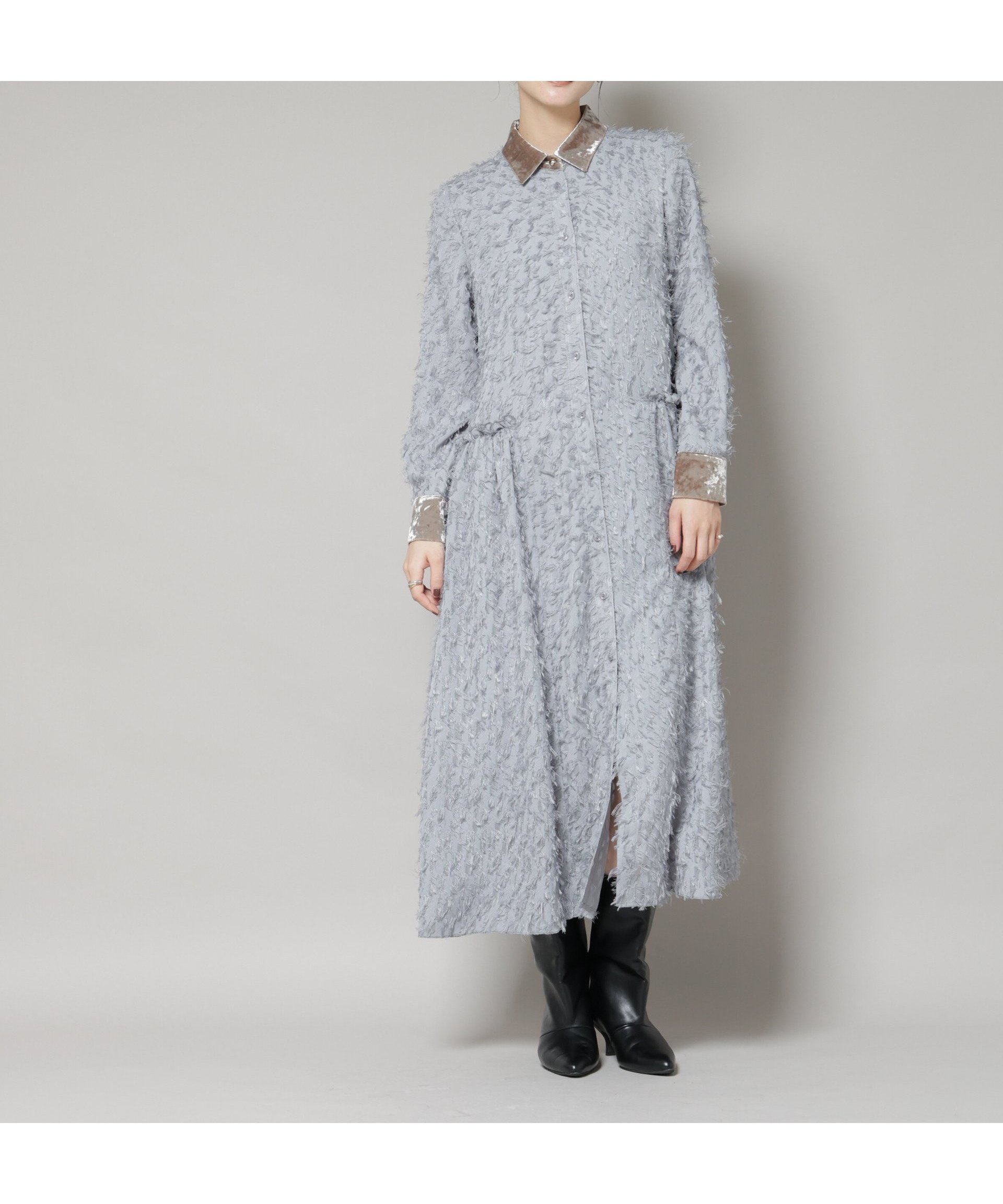 【ナノ ユニバース/nano universe】のフリンジジャガードナローシャツワンピース インテリア・キッズ・メンズ・レディースファッション・服の通販 founy(ファニー) ファッション Fashion レディースファッション Fashion for Women ワンピース Dresses シャツワンピース / 1枚で着映えコーデ Shirt Dresses アクセサリー Fashion Accessories ウォッシャブル Machine Washable カフス Cuff Design ギャザー Gathered, Ruffled クラッシュ Distressed, Crashed Style シアー Sheer, See-Through ベルベット Velvet, Velvety ベロア Velour, Soft Velvet リュクス Luxury, Elegant, High-End, Chic 2025年 2025 2025-2026秋冬・A/W Autumn/Winter 2025–26 AW25–26 グレー|ID: prp329100004767816 ipo3291000000034530574