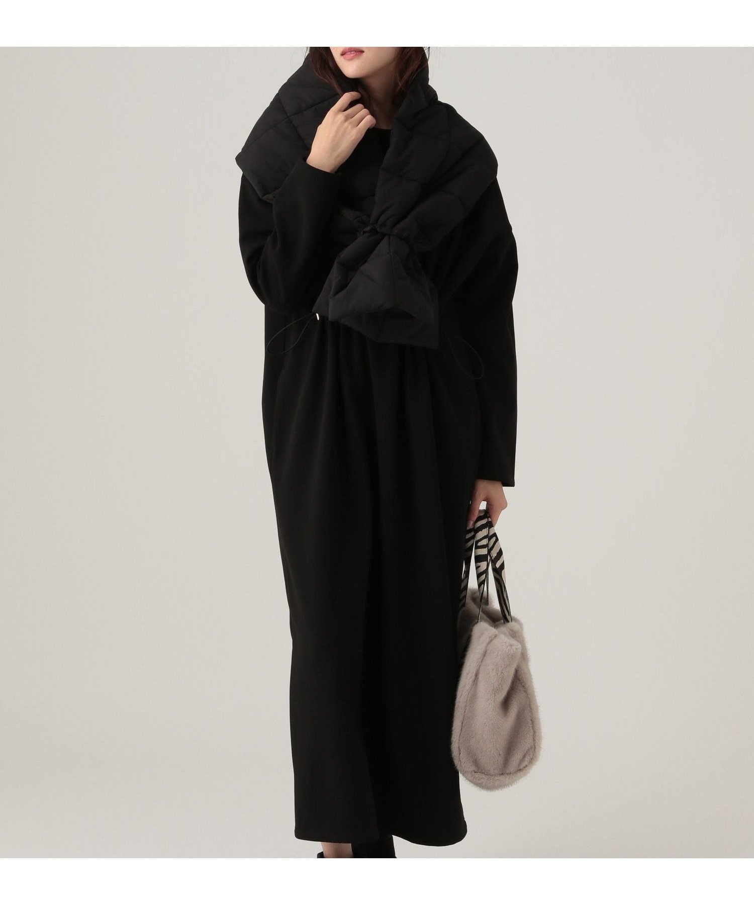 【エルーラ/Elura】のサマ見えあったかドロストワンピース/604272 インテリア・キッズ・メンズ・レディースファッション・服の通販 founy(ファニー) ファッション Fashion レディースファッション Fashion for Women ワンピース Dresses カットソー Cut and Sewn Top シューズ Shoes, Footwear ジョーゼット Georgette, Semi-Sheer Fabric スニーカー Sneakers, Trainers フラット Flat, Flat Shoes ベスト Vest, Waistcoat 冬 Winter / This Winter エレガント 上品 Elegant ブラック09|ID: prp329100004767818 ipo3291000000034530584