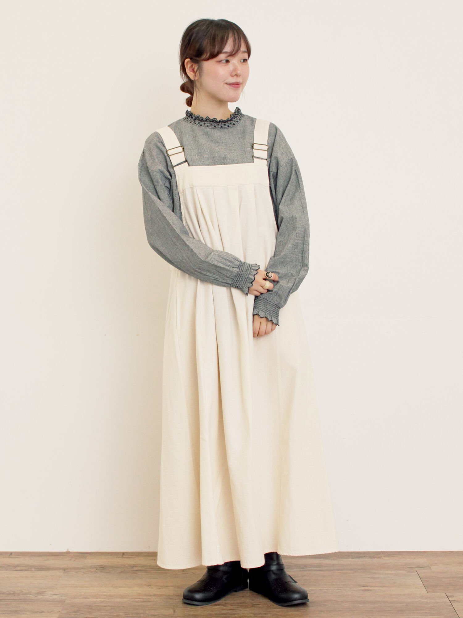 【サマンサモスモス/Samansa Mos2】の前タックジャンパースカート インテリア・キッズ・メンズ・レディースファッション・服の通販 founy(ファニー) ファッション Fashion レディースファッション Fashion for Women スカート Skirts キナリ|ID: prp329100004767824 ipo3291000000035049153