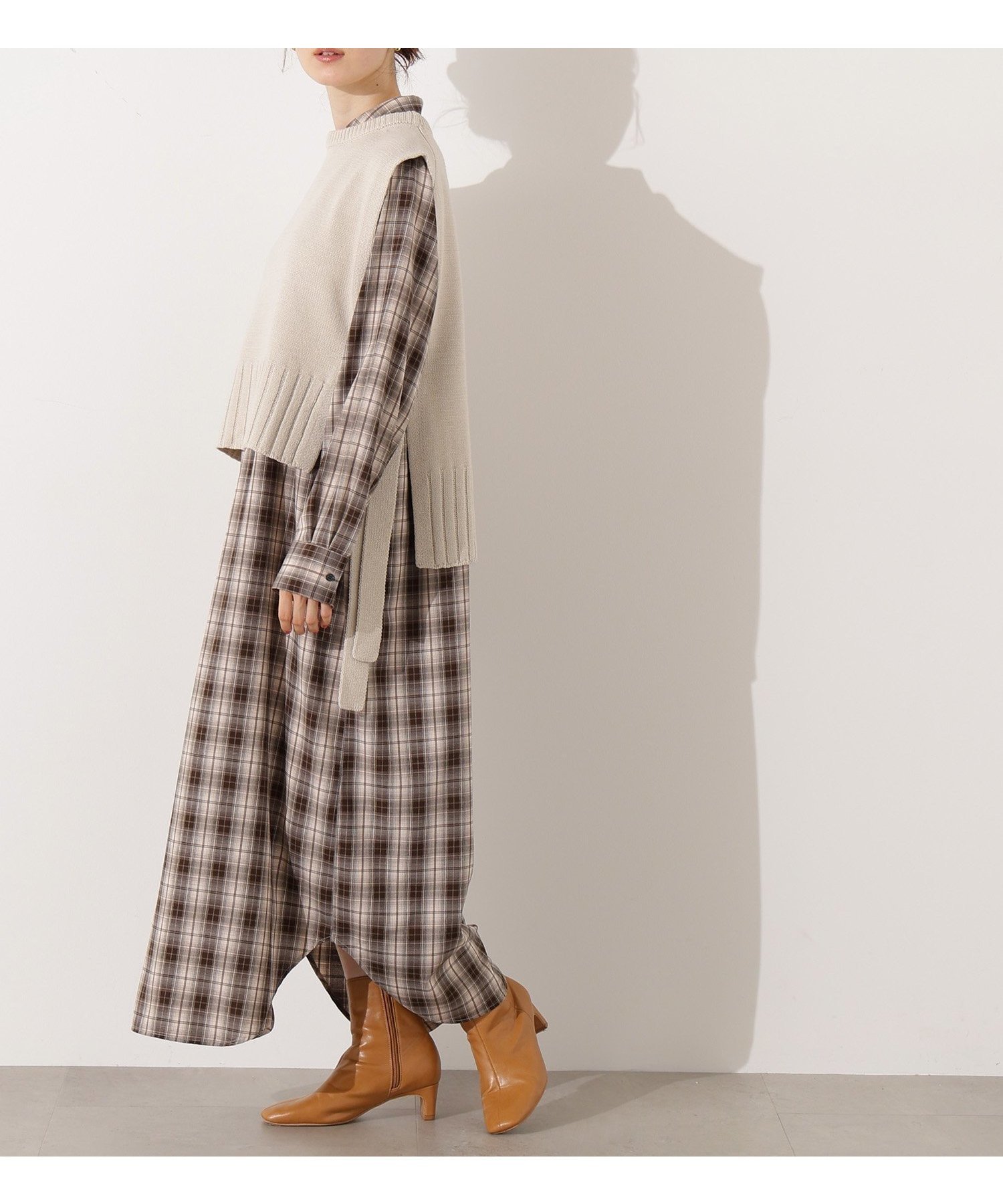 【エヌ ナチュラルビューティーベーシック/N.Natural Beauty basic】のニットベストセットチェックワンピース 人気、トレンドファッション・服の通販 founy(ファニー) 　ファッション　Fashion　レディースファッション　Fashion for Women　アウター　Coat / Outerwear Collection　チェック　Check, Plaid, Tartan　トレンド　Trend, Trending Now　ベスト　Vest, Waistcoat　 other-1|ID: prp329100004767847 ipo3291000000034530896