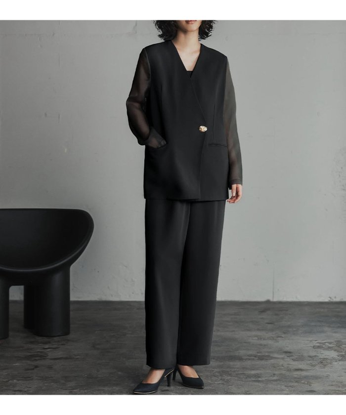 【ガール/GIRL】のジャケット・オールインワン セットアップ 結婚式 パンツドレス パーティードレス インテリア・キッズ・メンズ・レディースファッション・服の通販 founy(ファニー) https://founy.com/ ファッション Fashion レディースファッション Fashion for Women アウター Coat / Outerwear Collection レディースジャケット・軽アウター Jackets セットアップ Matching Sets レディースパンツ・ボトムス Pants & Trousers / Bottoms オーガンジー Organza Fabric ジャケット Jacket, Outerwear スリット Slit, Slit Detail セットアップ Set-Up, Coordinated Outfit ダウン Down, Puffer ドレス Dress, One-Piece フロント Front, Front Design 結婚式 Wedding |ID: prp329100004767865 ipo3291000000034531190