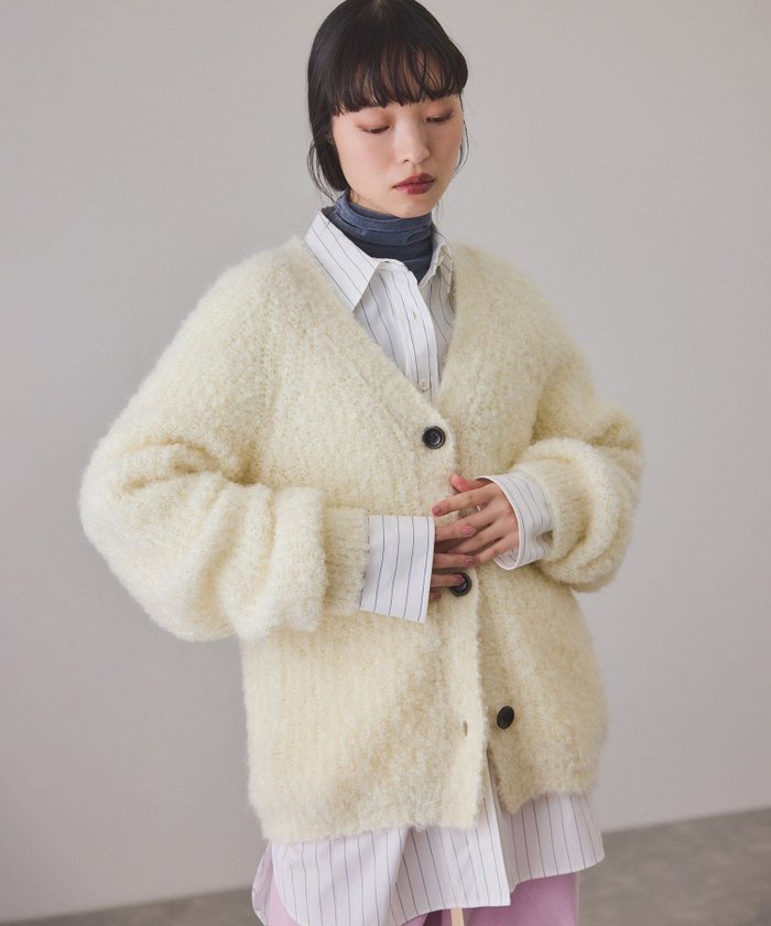 【アダム エ ロペ/ADAM ET ROPE'】のモヘヤウールニットカーディガンブルゾン インテリア・キッズ・メンズ・レディースファッション・服の通販 founy(ファニー) https://founy.com/ ファッション Fashion レディースファッション Fashion for Women トップス・カットソー Cut & Sew Tops ニット Knit Tops & Sweaters カーディガン・羽織り Layered Style Cardigans インナー Innerwear スラックス Slacks, Dress Pants スリーブ Sleeve, Long Sleeve / Short Sleeve ダウン Down, Puffer デニム Denim, Jeans Material フォルム Silhouette, Form ブルゾン Blouson, Bomber Jacket ポケット Pocket, Pocket Detail ワイド Wide, Wide Fit おすすめ Recommended / Our Picks 2025年 2025 2025-2026秋冬・A/W Autumn/Winter 2025–26 AW25–26 |ID: prp329100004767866 ipo3291000000034820736