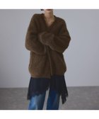 【アダム エ ロペ/ADAM ET ROPE'】のモヘヤウールニットカーディガンブルゾン ブラウン(22)|ID: prp329100004767866 ipo3291000000034820741