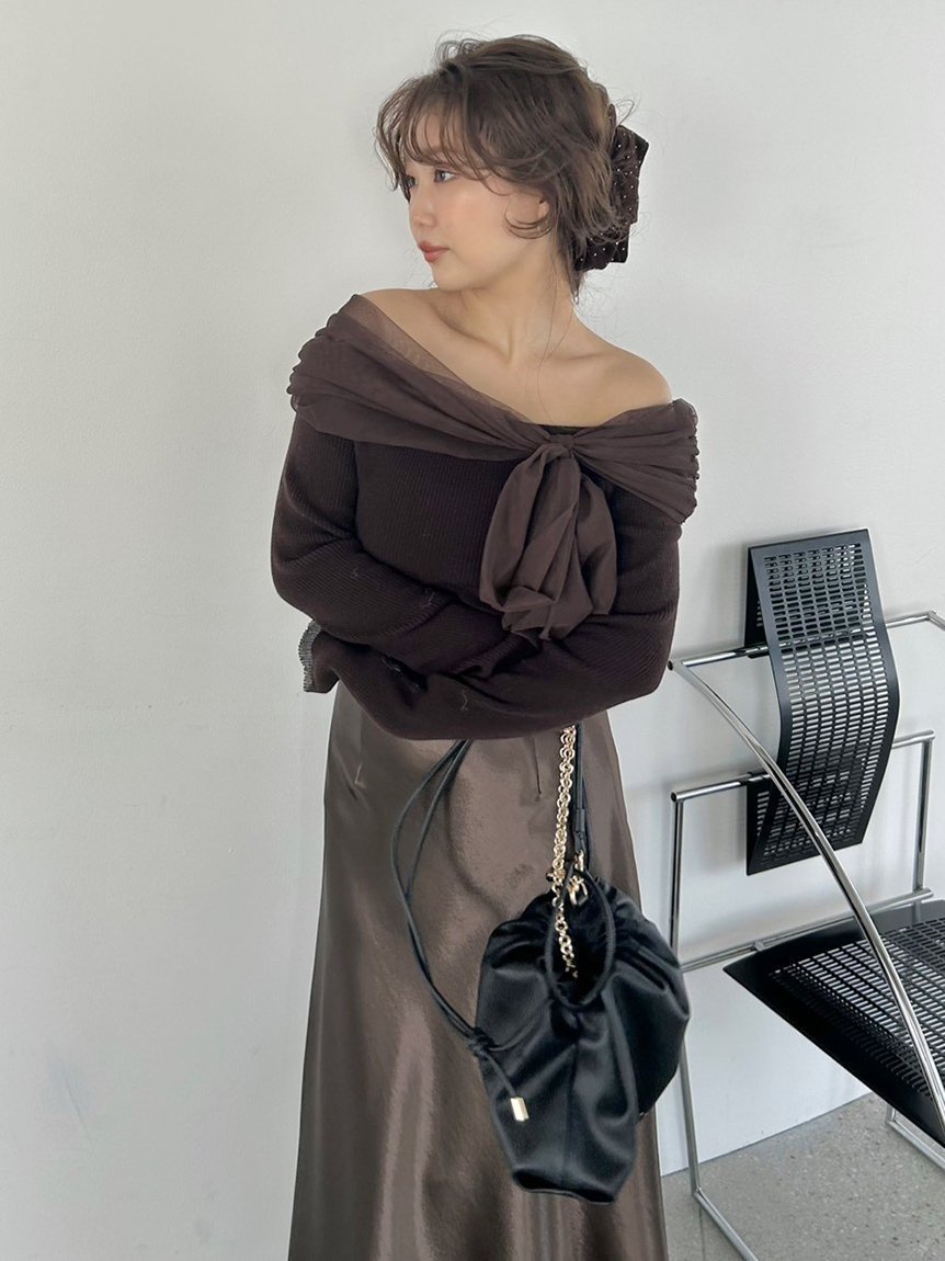 【フレイ アイディー/FRAY I.D】の3wayリボンオフショルニットプルオーバー インテリア・キッズ・メンズ・レディースファッション・服の通販 founy(ファニー) 　ファッション　Fashion　レディースファッション　Fashion for Women　トップス・カットソー　Cut & Sew Tops　ニット　Knit Tops & Sweaters　カジュアルプルオーバー・ニットトップス　Pullovers & Knit Tops / Casual Pullovers　コンパクト　Compact, Small Size　シンプル　Simple, Minimal　スマート　Smart, Elegant　チュール　Tulip, Tulip Motif　バランス　Balance, Style Balance　パーティ　Party, Party Style　ビッグ　Big, Oversized　フィット　Fit, Slim Fit　フォルム　Silhouette, Form　リボン　Ribbon, Bow　ワンショル　One Shoulder, Asymmetrical　BRW[058]|ID: prp329100004767869 ipo3291000000034936622