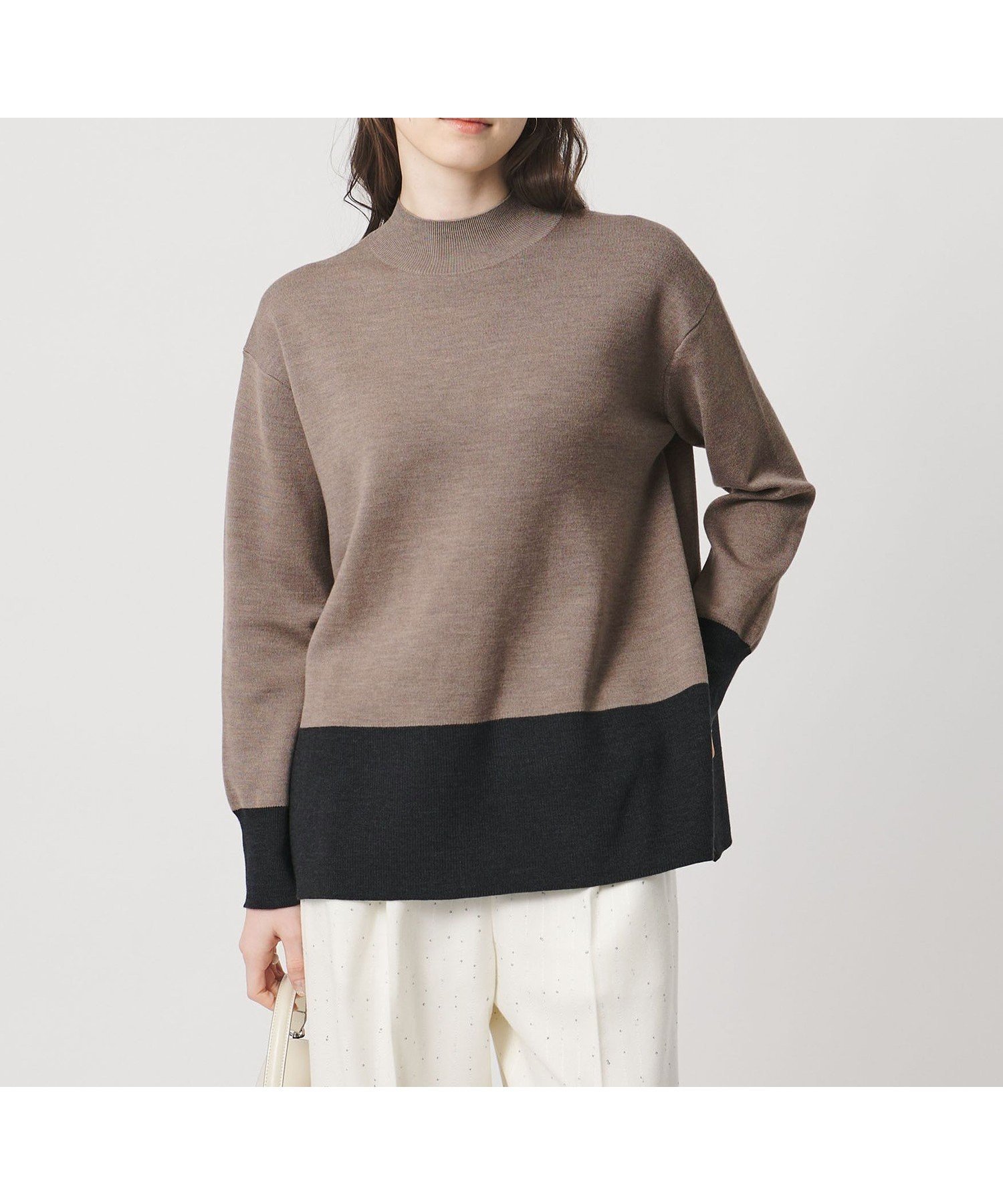 【ユナイテッドアローズ/UNITED ARROWS】のウールブレンド ハイネックニット -ウォッシャブル- インテリア・キッズ・メンズ・レディースファッション・服の通販 founy(ファニー) 　ファッション　Fashion　レディースファッション　Fashion for Women　トップス・カットソー　Cut & Sew Tops　ニット　Knit Tops & Sweaters　ウォッシャブル　Machine Washable　畦　Ribbed Knit　シンプル　Simple, Minimal　ストレート　Straight, Straight Cut　スリット　Slit, Slit Detail　テーパード　Tapered, Tapered Pants　ハイネック　High Neck, Mock Neck　おすすめ　Recommended / Our Picks　その他2|ID: prp329100004767965 ipo3291000000034882409