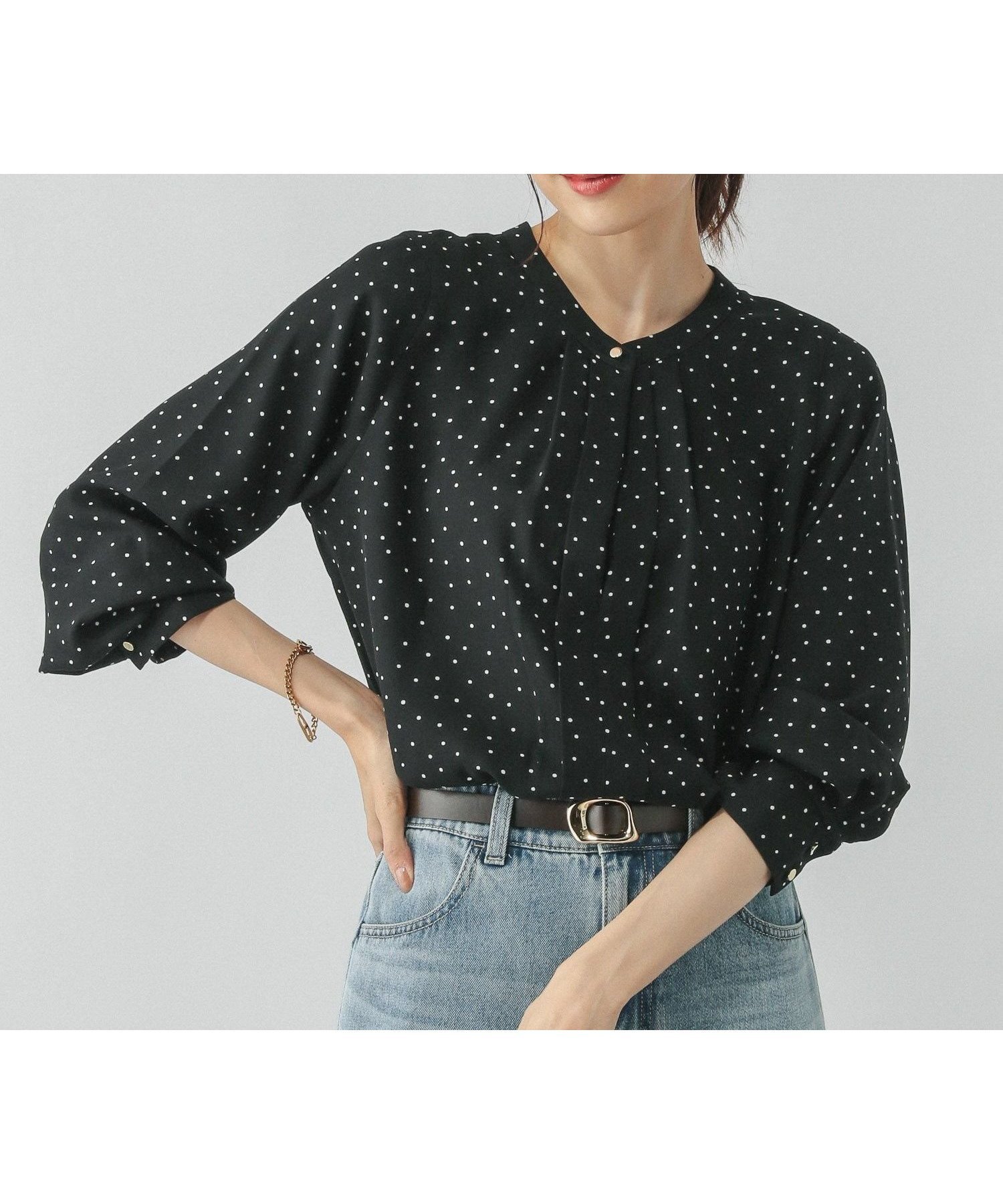 【グローバルワーク/GLOBAL WORK】のキレイつづく2WAYタックブラウス/579493 インテリア・キッズ・メンズ・レディースファッション・服の通販 founy(ファニー) ファッション Fashion レディースファッション Fashion for Women トップス・カットソー Cut & Sew Tops シャツ・ブラウス・オフィスカジュアル Elegant Blouses & Button-Ups おすすめ Recommended / Our Picks スキッパー Skipper, Open Collar ダウン Down, Puffer デニム Denim, Jeans Material エレガント 上品 Elegant 人気 Popular, Best Seller ドット09|ID: prp329100004767980 ipo3291000000034532628