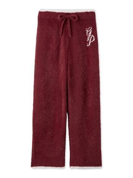 【ジェラート ピケ/gelato pique】のラメフェザーロングパンツ インテリア・キッズ・メンズ・レディースファッション・服の通販 founy(ファニー) 　ファッション　Fashion　レディースファッション　Fashion for Women　パンツ　Pants & Trousers　カラフル　Colorful Design　カーディガン　Cardigan, Knitwear　スパンコール　Sequins, Sequin Embellishment　スマート　Smart, Elegant　フェザー　Feather, Feather Detail　ホリデーシーズン　Holiday Season　ロング　Long, Long-Length　RED[046]|ID: prp329100004768005 ipo3291000000034533011