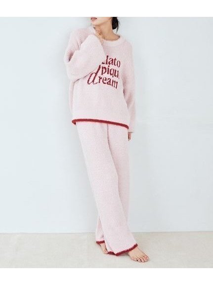 【ジェラート ピケ/gelato pique】のラメフェザーロングパンツ インテリア・キッズ・メンズ・レディースファッション・服の通販 founy(ファニー) 　ファッション　Fashion　レディースファッション　Fashion for Women　パンツ　Pants & Trousers　カラフル　Colorful Design　カーディガン　Cardigan, Knitwear　スパンコール　Sequins, Sequin Embellishment　スマート　Smart, Elegant　フェザー　Feather, Feather Detail　ホリデーシーズン　Holiday Season　ロング　Long, Long-Length　PNK[066]|ID: prp329100004768005 ipo3291000000034533012