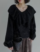 【リエディ/Re:EDIT】のクロスフリルニットプルオーバー 人気、トレンドファッション・服の通販 founy(ファニー) ファッション Fashion レディースファッション Fashion for Women トップス・カットソー Cut & Sew Tops ニット Knit Tops & Sweaters カジュアルプルオーバー・ニットトップス Pullovers & Knit Tops / Casual Pullovers おすすめ Recommended / Our Picks シンプル Simple, Minimal スラックス Slacks, Dress Pants デニム Denim, Jeans Material ハイネック High Neck, Mock Neck フリル Frill, Ruffle ベーシック Basic, Essential ボトム Bottoms, Lower Wear リブニット Rib Knit, Ribbed Knit エレガント 上品 Elegant thumbnail ブラック|ID: prp329100004768008 ipo3291000000034904785