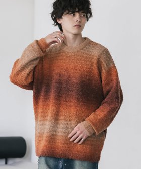 【ロッキーモンロー/Rocky Monroe】のブークレー段染めグラデーションボーダー柄オーバーサイズクルーニット 人気、トレンドファッション・服の通販 founy(ファニー) ファッション Fashion レディースファッション Fashion for Women トップス・カットソー Cut & Sew Tops ニット Knit Tops & Sweaters イエロー Yellow インナー Innerwear カットソー Cut and Sewn Top グラデーション Gradient, Ombre ハイネック High Neck, Mock Neck バランス Balance, Style Balance ボーダー Border, Stripe メンズ Men's, Menswear リラックス Relax, Relaxed Fit ワイド Wide, Wide Fit 再入荷 Restock / Back in Stock おすすめ Recommended / Our Picks エレガント 上品 Elegant 2025年 2025 2025-2026秋冬・A/W Autumn/Winter 2025–26 AW25–26 |ID:prp329100004768493